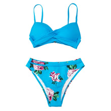 Load image into Gallery viewer, 368 CUPSHE Padded Molded Cup Adjustable Floral Wrap Bikini Set Two Pieces Swimsuit