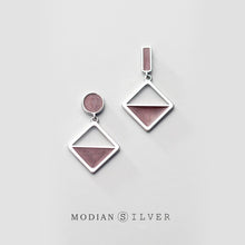 Load image into Gallery viewer, 785 Modian Women&#39;s 925 Sterling Silver Geometric Asymmetry Drop Dangle Earrings