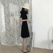 Load image into Gallery viewer, 709 LISM Women&#39;s Hepburn Style V-neck Short Sleeve A-Line Waist Slimming Dress