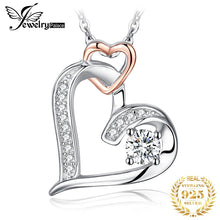 Load image into Gallery viewer, 632 JPalace Sterling Silver CZ Infinity Heart Statement Pendant Necklace Valentine&#39;s