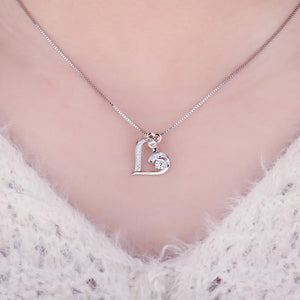 632 JPalace Sterling Silver CZ Infinity Heart Statement Pendant Necklace Valentine's