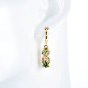 611 Jelly Story Sterling Silver 925 Water Drop Shape Created Emerald Earrings