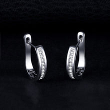 Load image into Gallery viewer, 634 JPalace Cubic Zirconia Sterling Silver Hoop Earrings For Women Channel Eternity