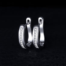 Load image into Gallery viewer, 634 JPalace Cubic Zirconia Sterling Silver Hoop Earrings For Women Channel Eternity