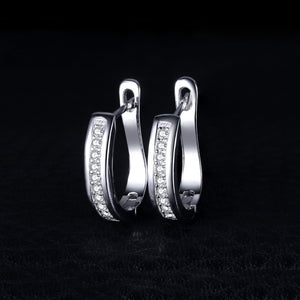 634 JPalace Cubic Zirconia Sterling Silver Hoop Earrings For Women Channel Eternity