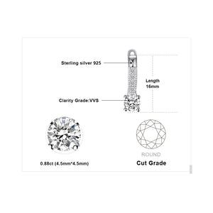 635 JPalace Cubic Zirconia Hoop Earrings 925 Sterling Silver Earrings For Women