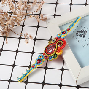 667 Kpacta Ethnic Leather Jewelry Women's Crystal Decoration Handmade Bracelet