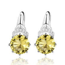 Load image into Gallery viewer, 673 Kuololit Created Turkish Diaspore Gemstone CZ Accent Sterling Silver Earrings