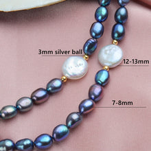 Load image into Gallery viewer, 197 Ashiqi Natural Freshwater Baroque Pearl Necklace Authentic 925 Sterling Silver