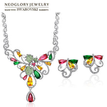 Load image into Gallery viewer, 836 Neoglory Austria Rhinestone CZ Colorful Design Alloy Plated Necklace Earrings