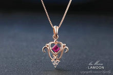 Load image into Gallery viewer, 308 CC 925 Jewelry Ruby Gemstone Necklaces Sterling Silver Crown Pendant Necklace