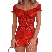 Load image into Gallery viewer, 1417 Women&#39;s Sleeveless Strawberry Printed Mini Sling Dress