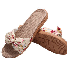 Load image into Gallery viewer, 1413 Women&#39;s Flax Slides Linen Floral Sandals