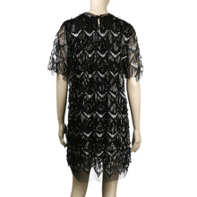 Load image into Gallery viewer, 1248 YYW Hetun Tassel Sequin Chic Mesh Evening Party Short Sleeve Mini Dress