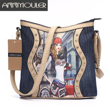 Load image into Gallery viewer, 186 Annmouler Brand Women&#39;s Patchwork Denim Messenger Bags