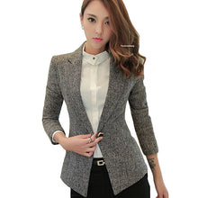 Load image into Gallery viewer, 1246 YUCHENSHANG Notched Collar Blazer Pockets Single Button Slim Jackets Plus