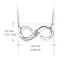 Load image into Gallery viewer, 356 Harmony Life Sterling Silver Infinity Love Open Heart Crystal CZ Pendant Necklace