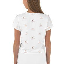 Load image into Gallery viewer, 1559 Isabella Saks Branded All-Over Print Logo Crop Tee