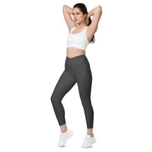 Load image into Gallery viewer, 1623 Isabella Saks Branded Grey Crossover leggings with pockets