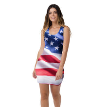 Load image into Gallery viewer, 1595 Isabella Saks Branded USA Flag Print Sublimation Cut &amp; Sew Dress