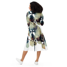 Load image into Gallery viewer, 1584 Isabella Saks Branded Floral All-over print long sleeve midi dress