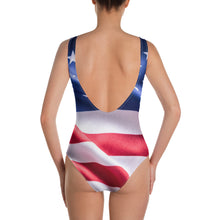 Load image into Gallery viewer, 1611 Isabella Saks Branded USA Flag Print One-Piece Swimsuit