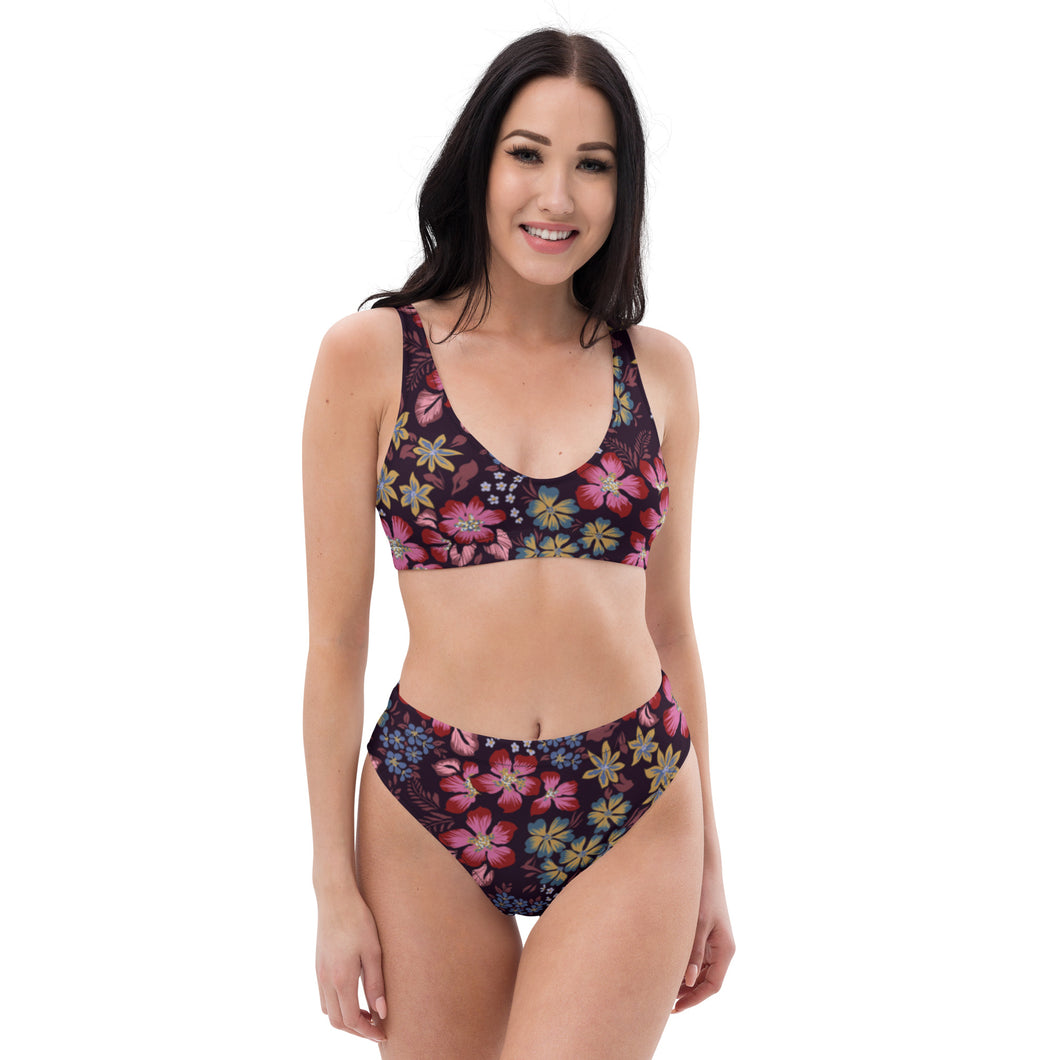 1551 Isabella Saks Branded Recycled high-waisted bikini floral print