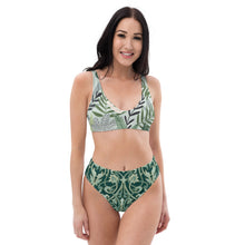 Load image into Gallery viewer, 1652 Isabella Saks Branded Green Floral Recycled High-Waist Bikini