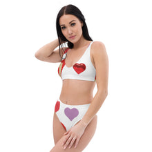 Load image into Gallery viewer, 1616 Isabella Saks Branded Hearts Print Recycled high-waist bikini