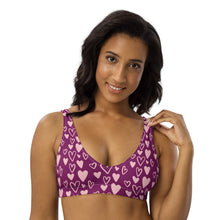 Load image into Gallery viewer, 1554 Isabella Saks Branded Recycled padded bikini top hearts print