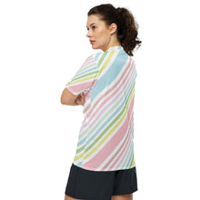 Load image into Gallery viewer, 1608 Isabella Saks Branded Stripes Print Recycled Sports Jersey