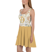 Load image into Gallery viewer, 1656 Isabella Saks Branded Yellow Floral Print Skater Dress