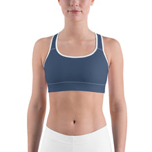 Load image into Gallery viewer, 1622 Isabella Saks Branded Blue Sports bra