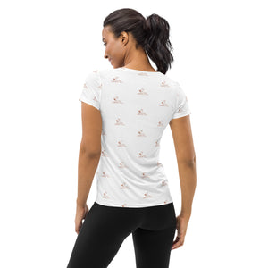 1556 Isabella Saks Branded All-Over Logo Print Women's Athletic T-shirt