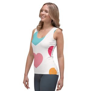 1570 Isabella Saks Branded Sublimation Cut & Sew Hearts Tank Top
