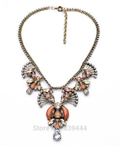 637 Juicy Grape Jewelry Design Luxury Rhinestone Fan Choker Chunky Necklace