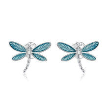 Load image into Gallery viewer, 226 bamoer Women&#39;s 925 Sterling Silver Platinum Dragonfly Hypoallergenic Earrings