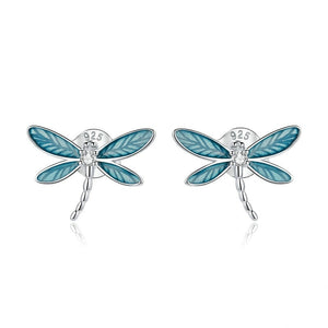 226 bamoer Women's 925 Sterling Silver Platinum Dragonfly Hypoallergenic Earrings