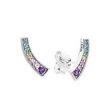 Load image into Gallery viewer, 188 Anonmokay 925 Sterling Silver Colorful CZ Rainbow Stud Earrings Fine Jewelry