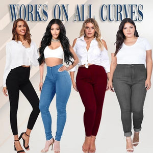 1370 Women's Tummy Slimming Butt Lift Denim Jeans Plus