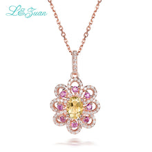 Load image into Gallery viewer, 579 I&amp;zuan Flower Jewelry Sterling Silver Natural Citrine Gemstone Pendant Necklace