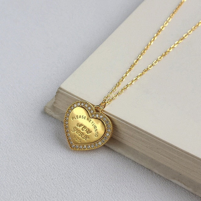 982 Silvology Sterling Silver CZ Heart Pendant Necklace 