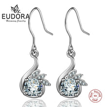 Load image into Gallery viewer, 450 EUDORA Unique Sterling Silver Cubic Zirconia Crystal Dangle Drop Earring