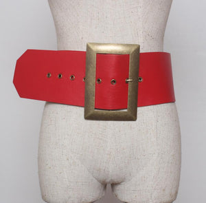 1179 Women's Runway Pu Leather Cummerbunds Waistband Wide Belts