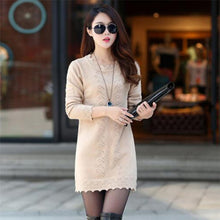 Load image into Gallery viewer, 600 IOQRCIV Women&#39;s Pullover Winter Long Sleeve Knitted Sweater Dress Plus