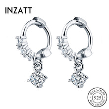 Load image into Gallery viewer, 599 INZATT Real S925 Sterling Silver Zircon Pendant Round Hoop Earrings For Charm