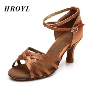 568 Hroyl Hot Selling Women's Satin Tango/Ballroom Dance Heeled Dancing Shoes