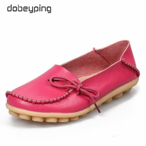 409 Dobeyping Women's Flat Loafers Genuine Leather Slip On Shoes