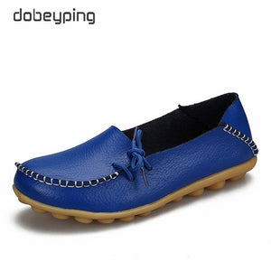 409 Dobeyping Women's Flat Loafers Genuine Leather Slip On Shoes