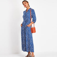 Load image into Gallery viewer, 145 Aachoae Vintage Style 3/4 Sleeve Turn-Down-Collar Floral Print Maxi Dress